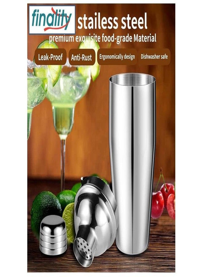 FINALITY Cocktail Shaker Set,Martini Mixer Shaker, 6 PCS Stainless Steel Shaker Bartending: Bar Shaker Measuring Jigger Mixing Spoon Muddler Pourers Professional Bar Tools for Martini Kit (750 ml) - Image 5